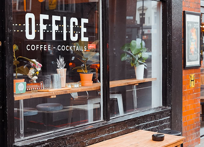 Outside shot of a small commercial property.